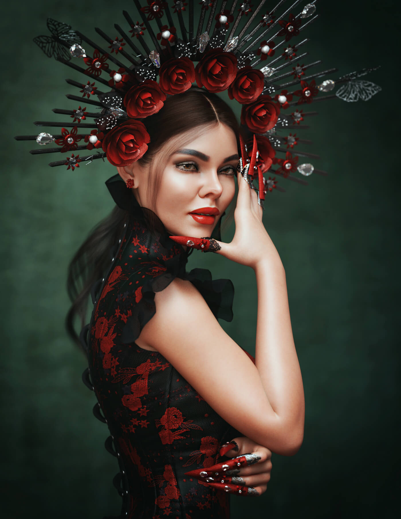 The Rose Contessa 3D Render, Digital Art by Kadaj777