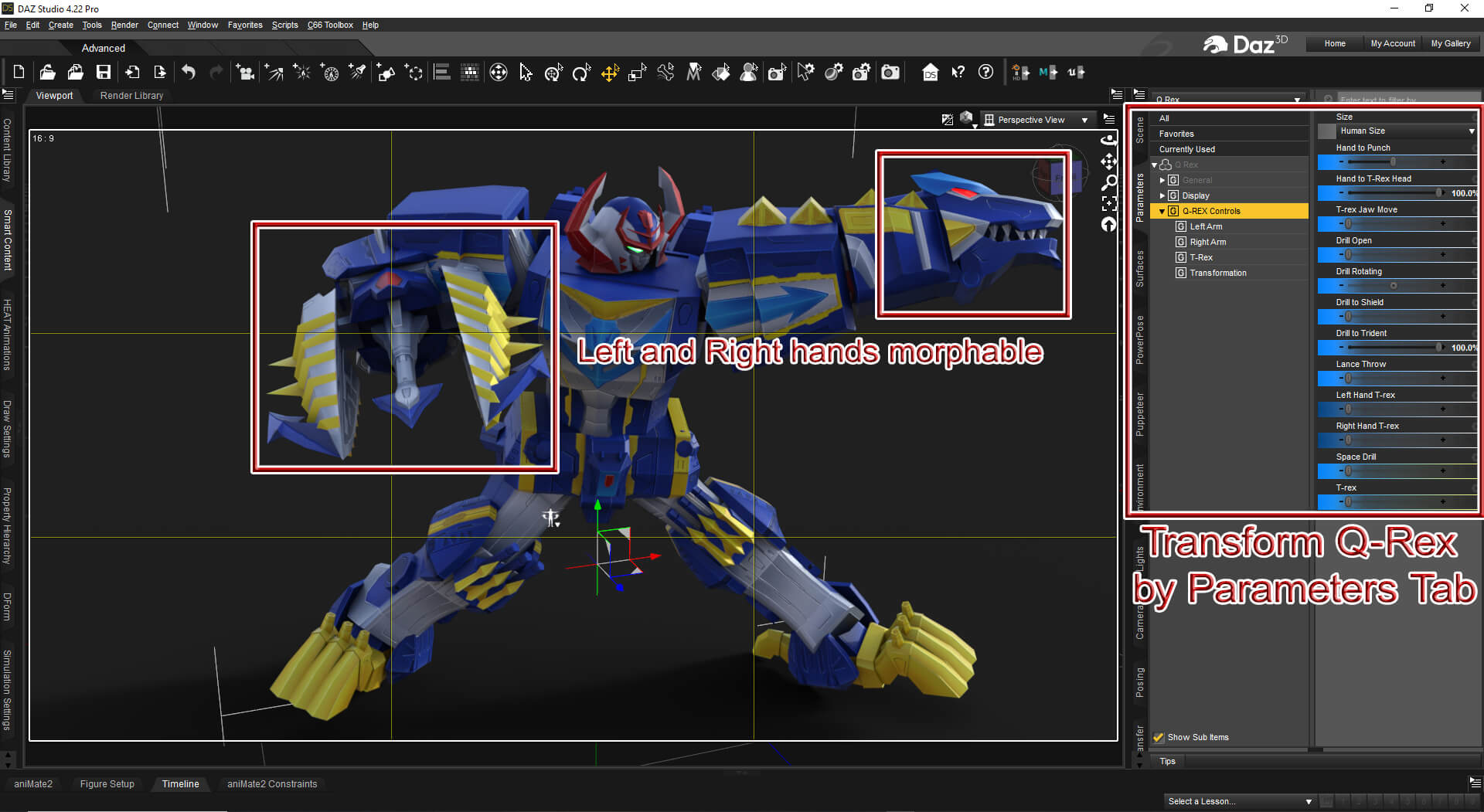 Q-Rex Megazord Daz Content by kainjy