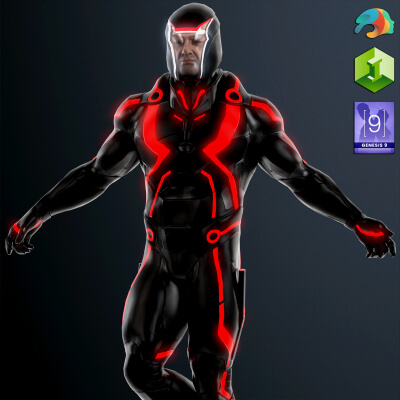 Tron Outfit for Genesis 9 by kainjy