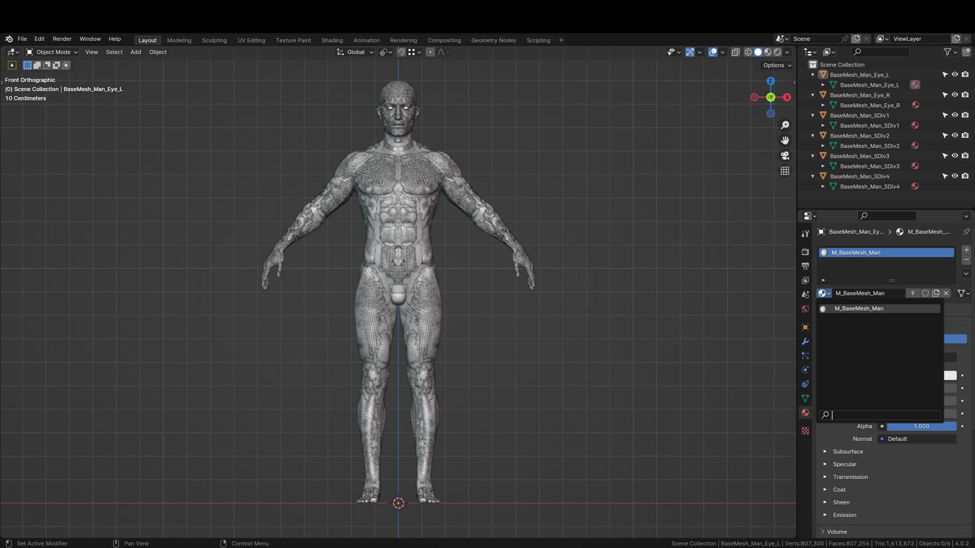 Realistic Athletic Human Body Base Mesh - 3D Model by Kaipis