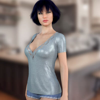 Lace Inset Tee for Genesis 8 and Genesis 9