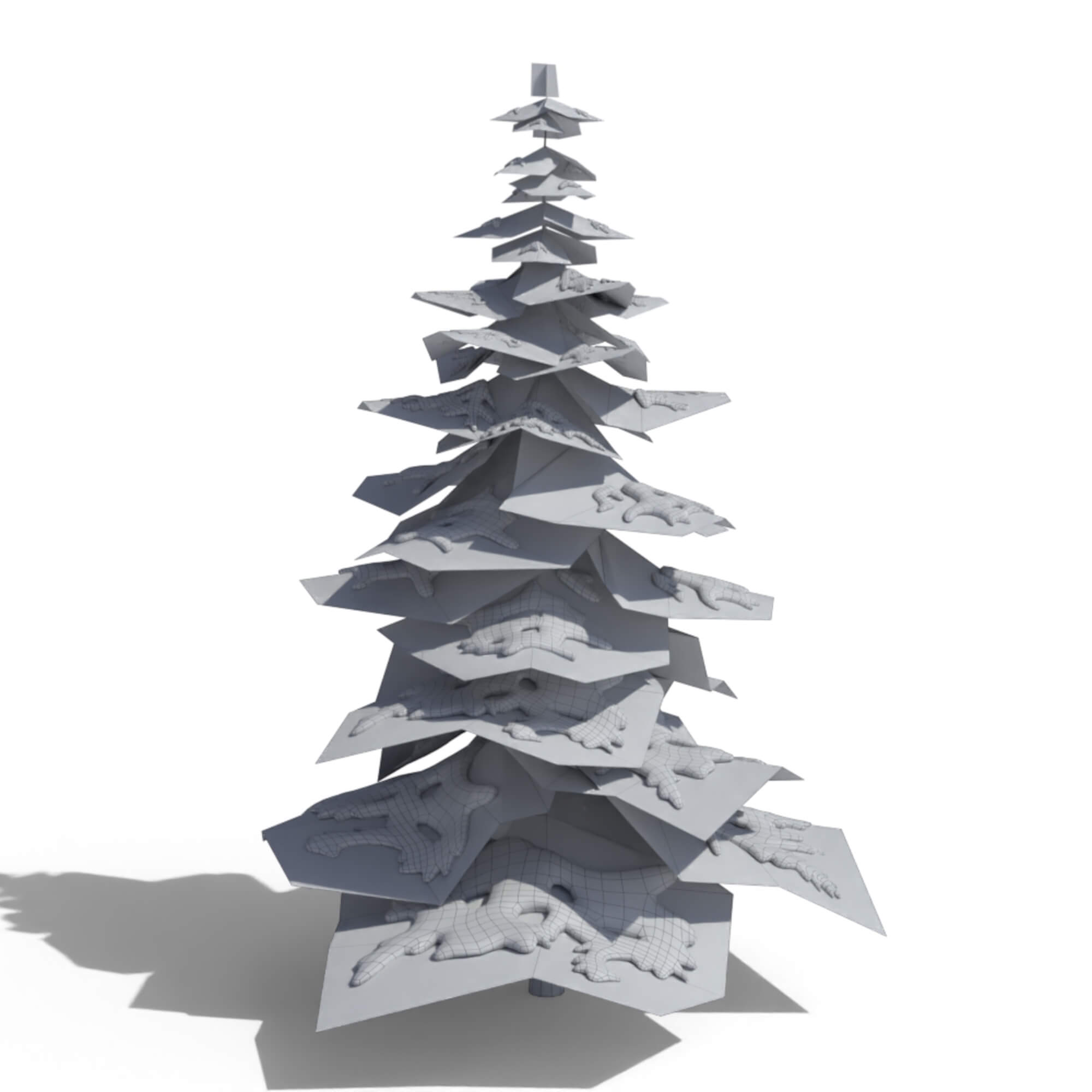 Low Poly Snowy Spruce Tree Pack - 3D Model by kambur