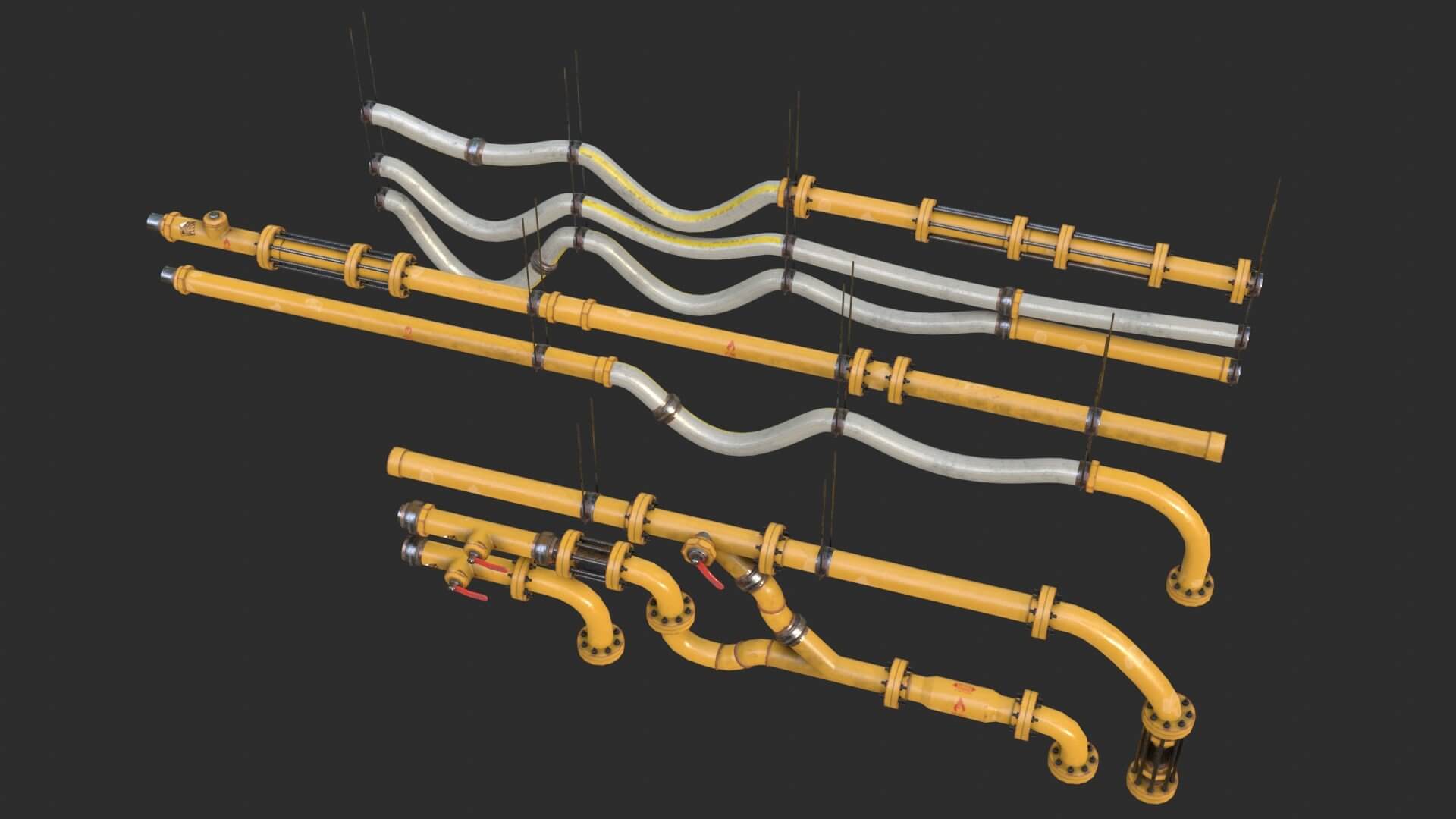Modular Pipes - Industrial Collection 3D Model by KangaroOz 3D