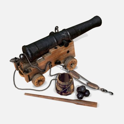 Old Naval Cannon - Natural Wood