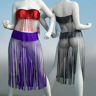 Bling Bling Fringe Outfit for Genesis 9