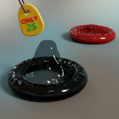 Condom on Floor by KaRe3D