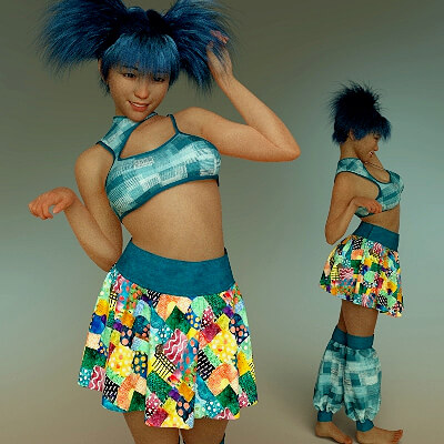 dForce Luma Street Set Genesis 8 Females by KaRe3D