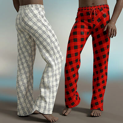 dForce Pajama With Open Fly Tartan G8 Male