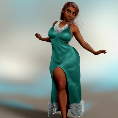 dForce Red Dress Genesis 9 Female by KaRe3D