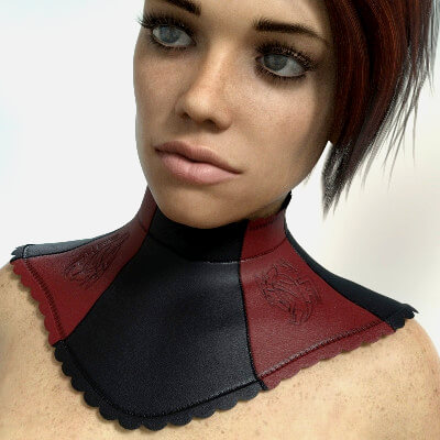 Eva Leather Collar for Genesis 8 Female