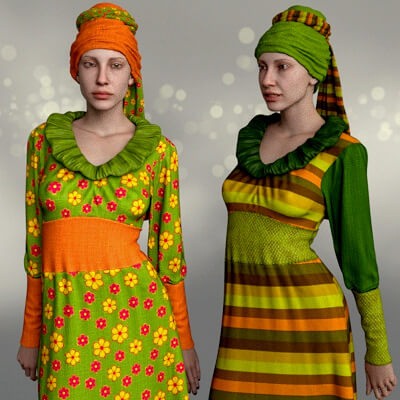 Fashion Set Green for Mona-Lita Clothes by KaRe3D