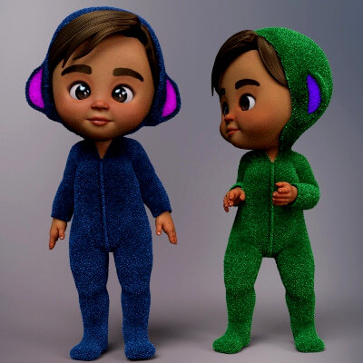 Fuzzy Overall for 3DU Toon Generation 9 Baby