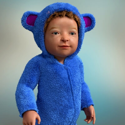 Fuzzy Overall for Sixus1 Genesis 8 Baby