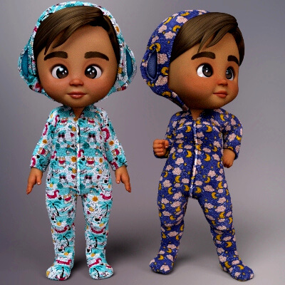 Kiddies for Fuzzy Overall Toon Generation 9 Baby
