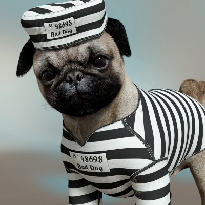 Prison Costume for Puggy by Vyusur