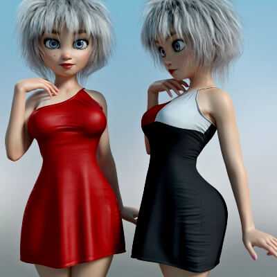 Short Dress Lilly for Genesis 8 Female