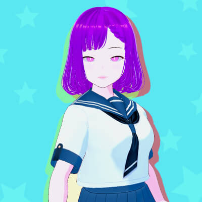 Anime School Girl Aki Low-Poly 3D Model