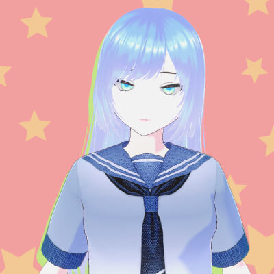 Anime School Girl VTuber Animation and Game Ready