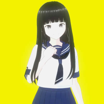 Hitomi - Cute FULLY RIGGED Anime School Girl 3D Model