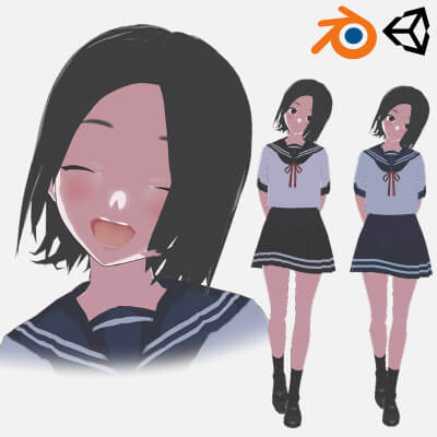 Sayuri School Girl Fully Rigged Anime Girl