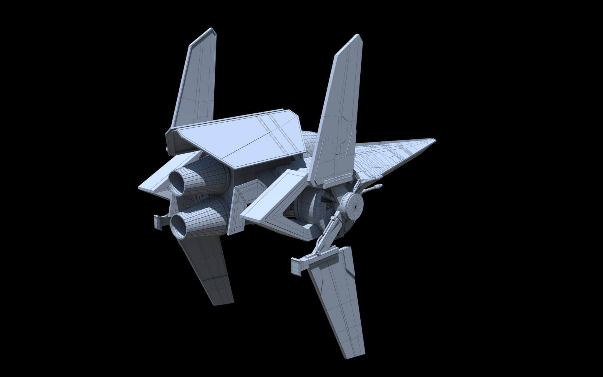 V Wing Star Wars 3D Model by KATEDRA604