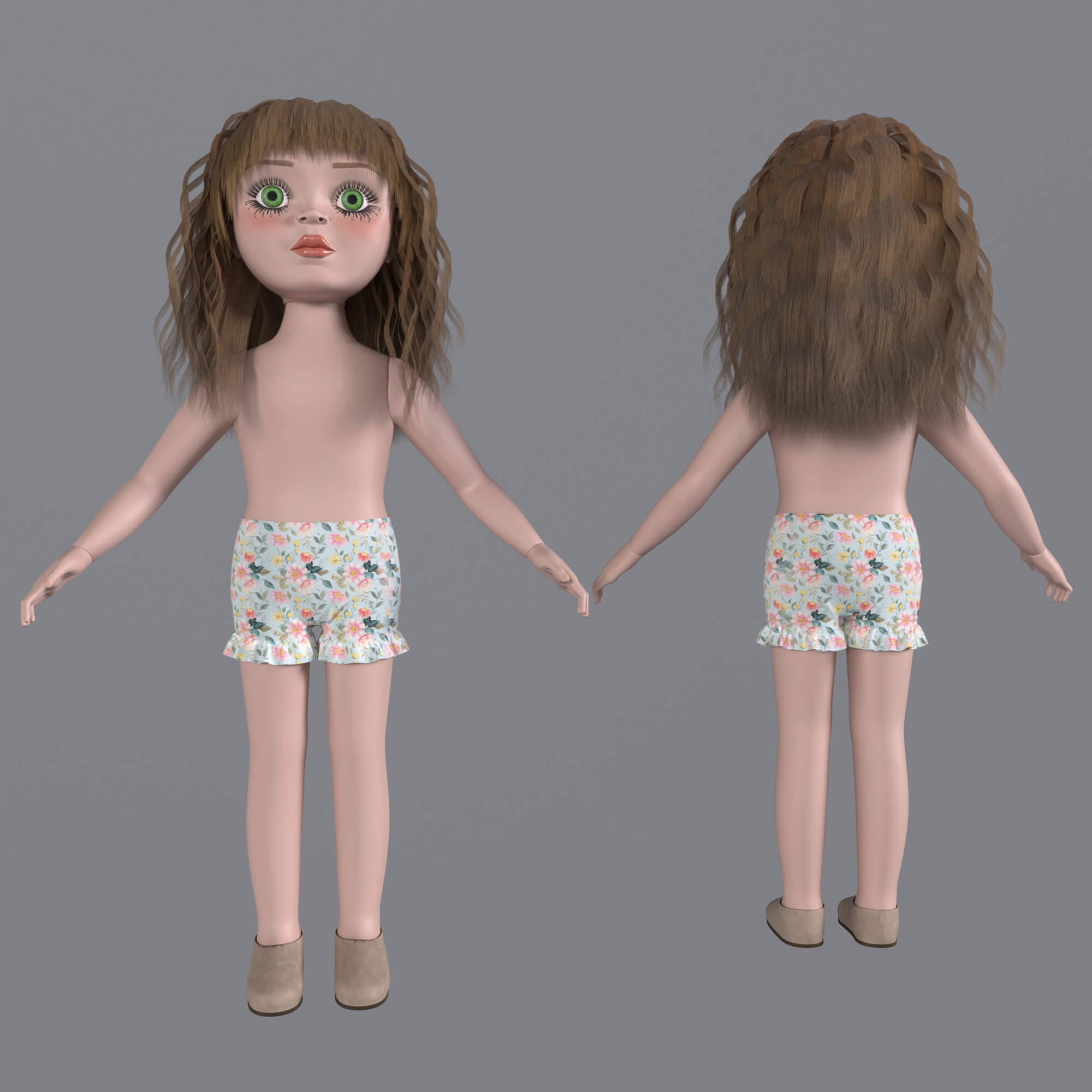 Doll Renders Porcelain Girl Doll People Figure - 3D Model by KaterynaBondarenko