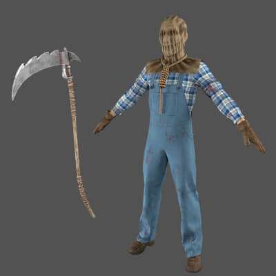 Scarecrow reaper with scythe