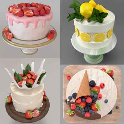 Set of Four Cakes
