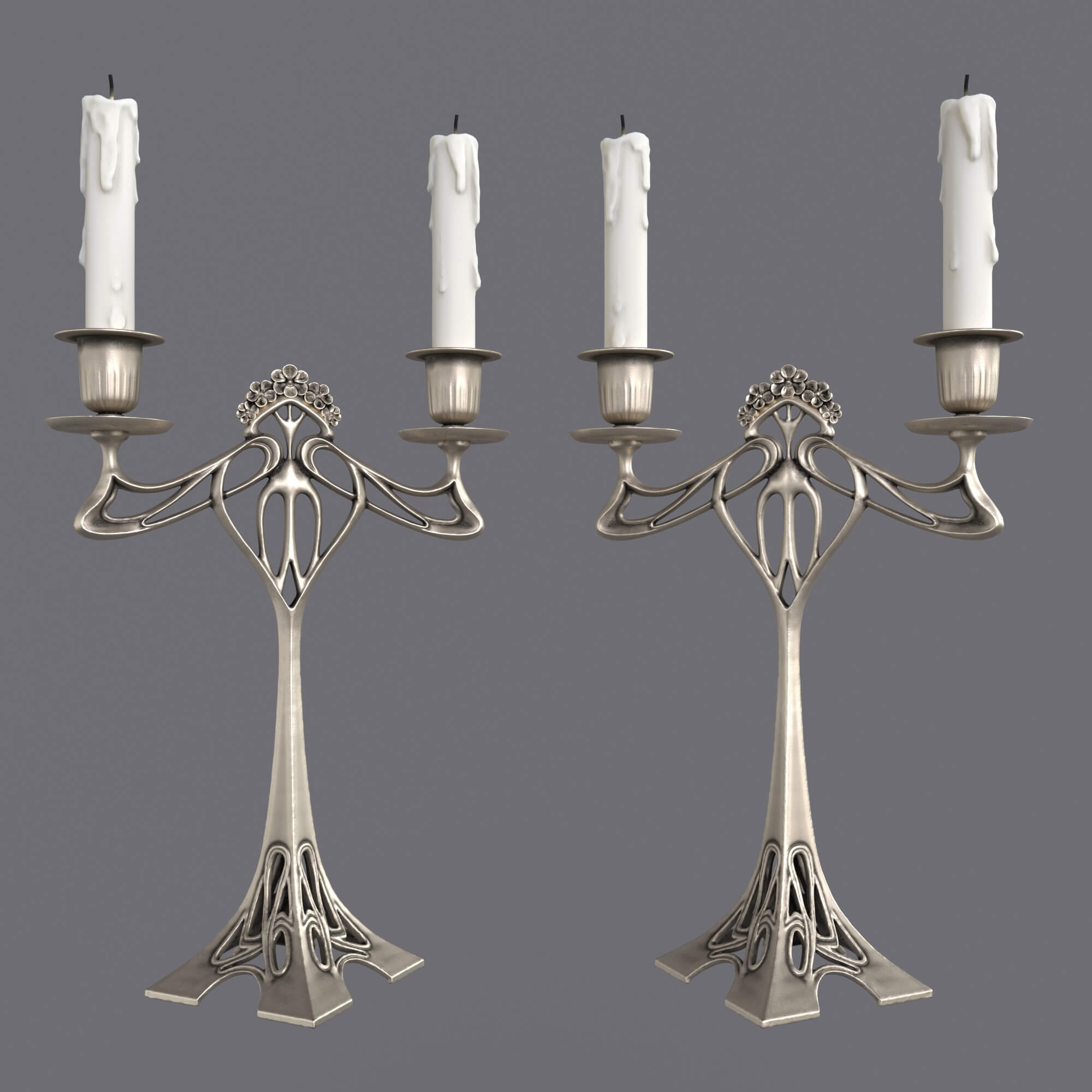 TwoArm Candelabra 3D Model by KaterynaBondarenko