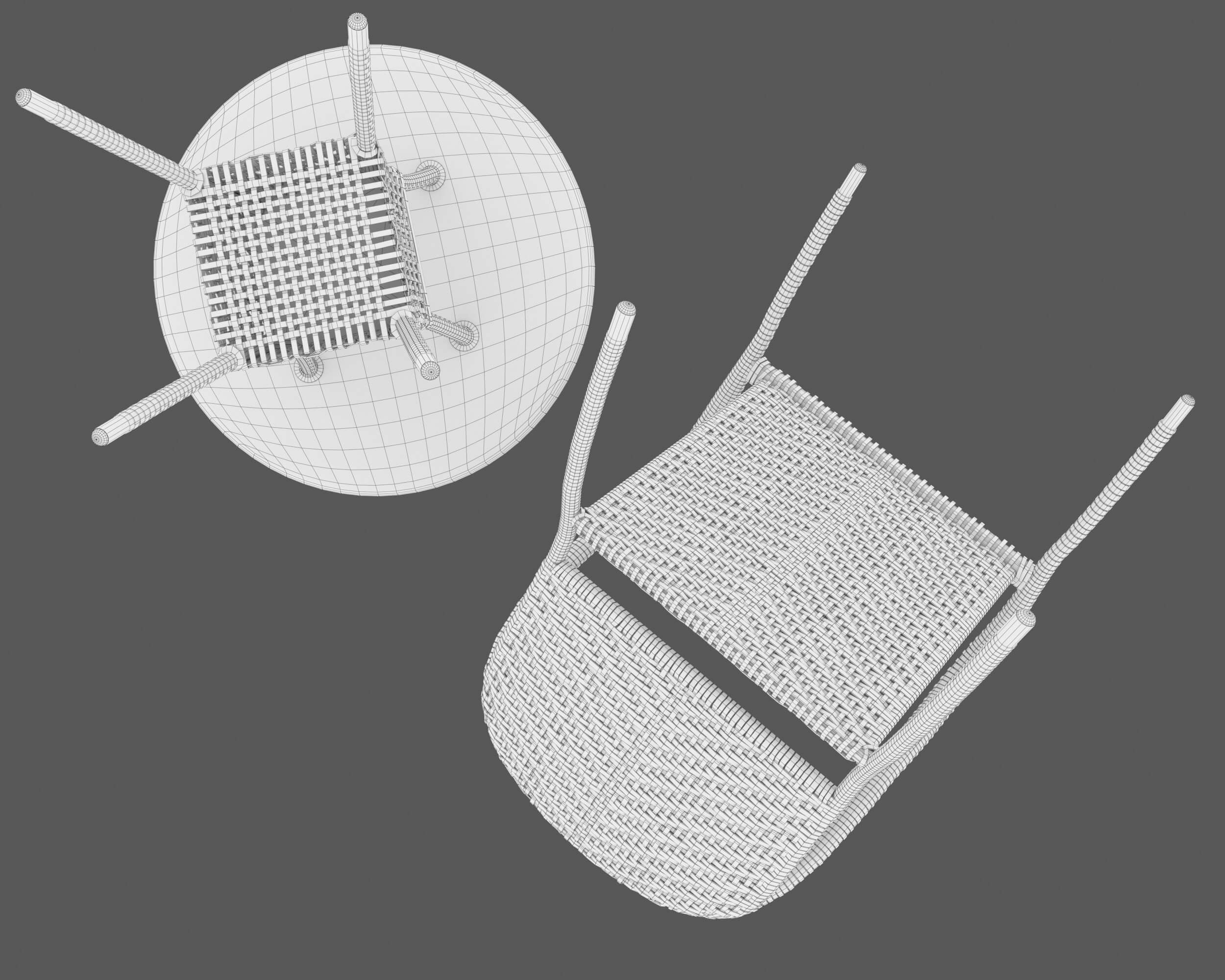 Wicker Furniture Set 3D Model by KaterynaBondarenko