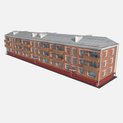 Brick 3-Story Apartment Building V2