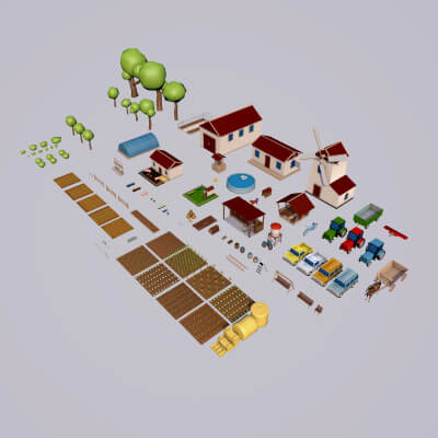 Farm Asset Collection Low Poly
