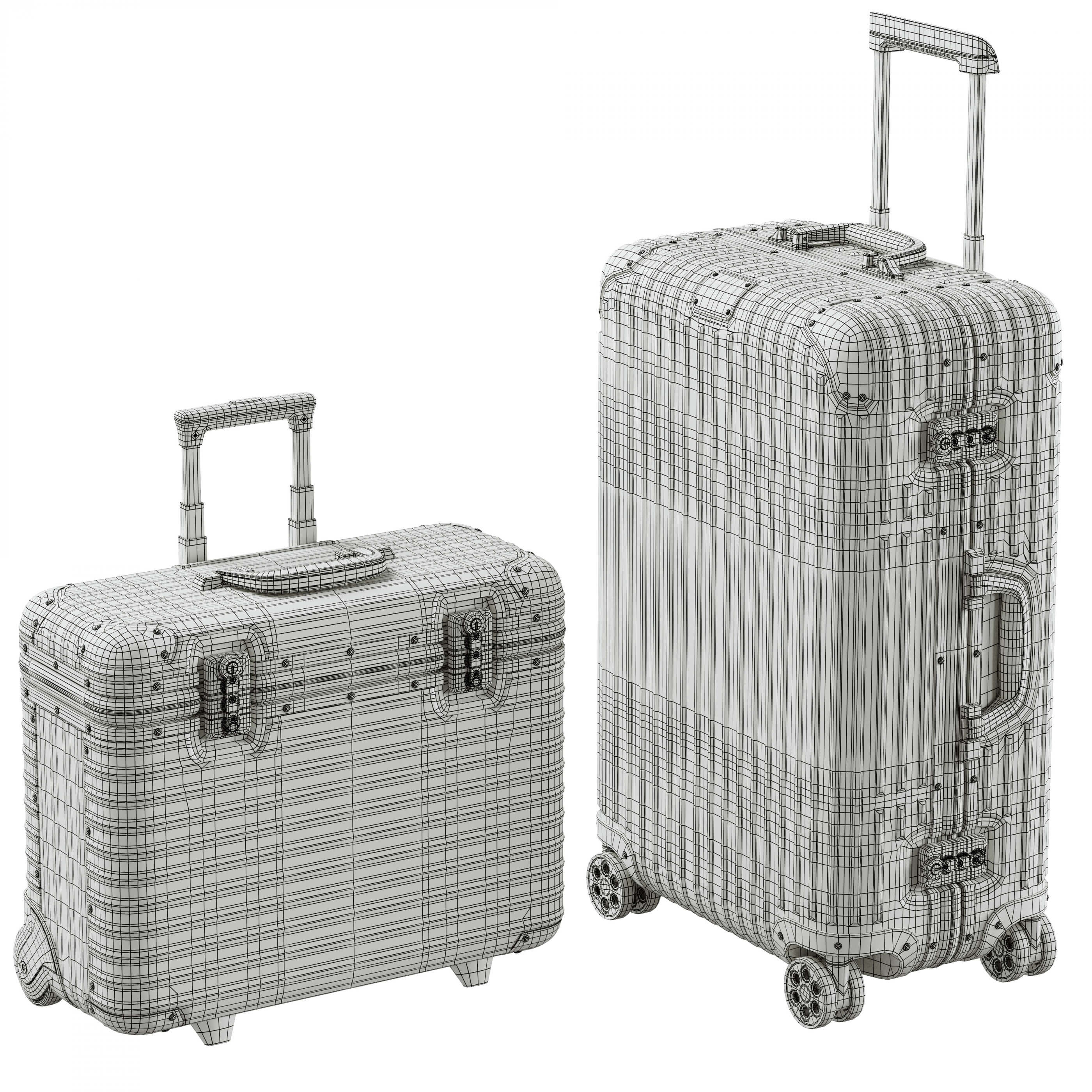 Aluminium Suitcase Collection - 3D Model by Katmit