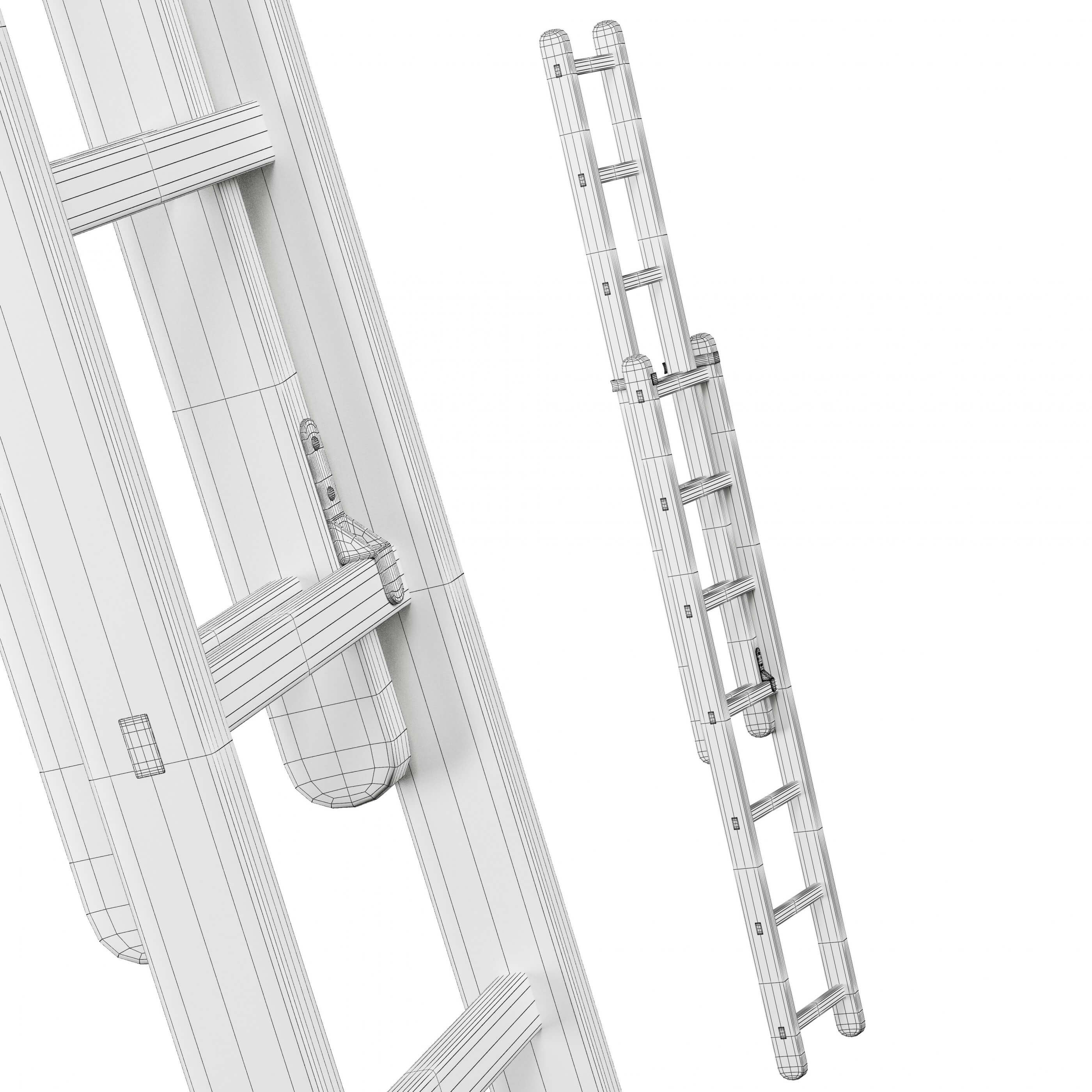 Old Wooden Ladder 3D Model by Katmit