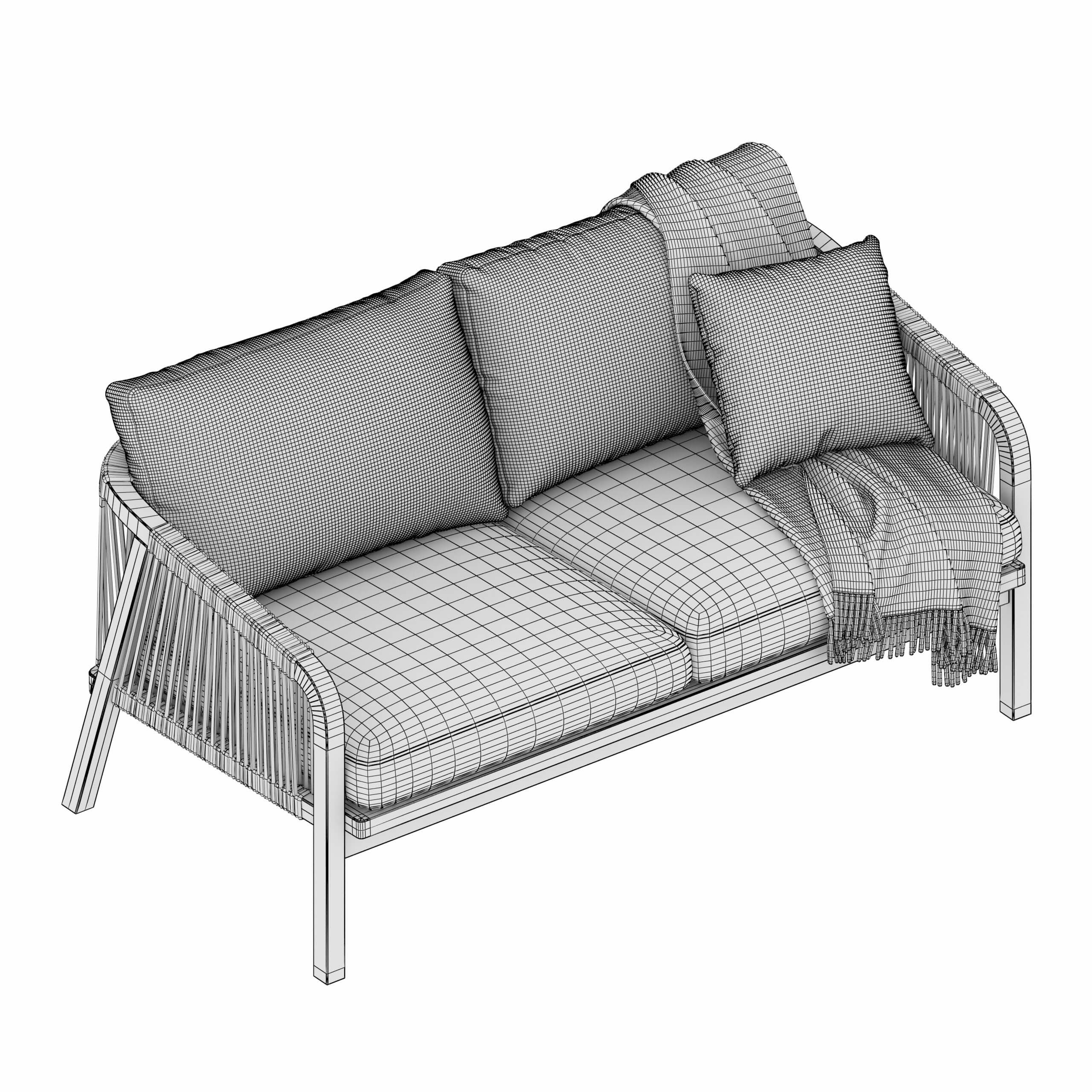Outdoor Garden Woven Lounge Set by Kettler 3D Model by Katmit