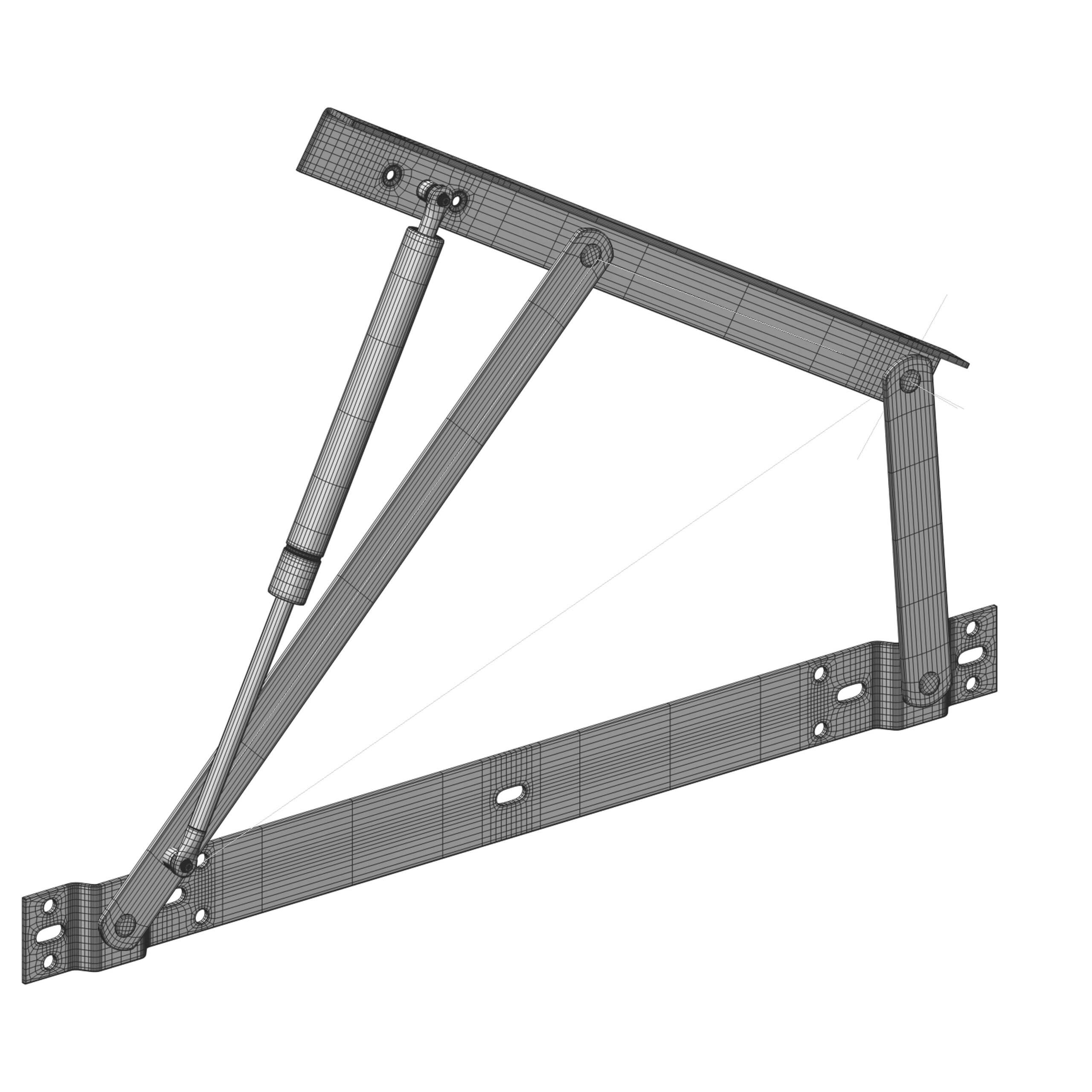 Rigged Bed Mechanism With Gas Lift 3D Model by Katmit