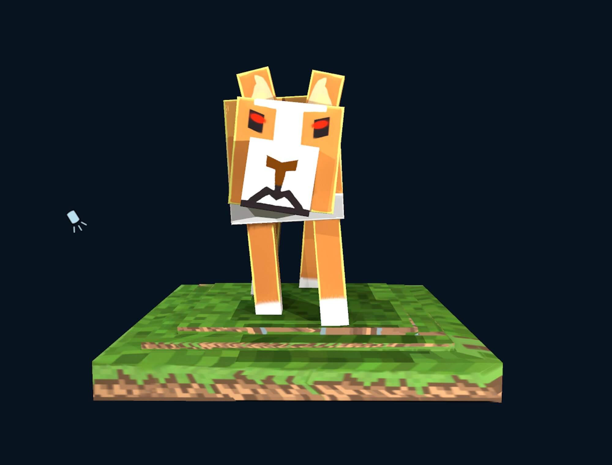 Minecraft Dog Hand-Painted Character 3D Model by KellyJohnson3DArt
