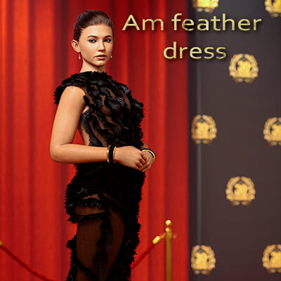 dForce AM Feather Gala Dress for G9 by kemel