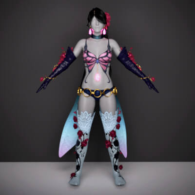 Tekken Butterfly Roses Outfit for G8F by kemel