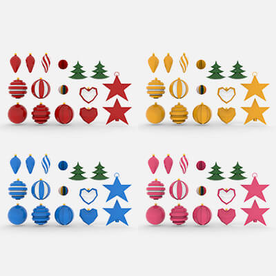 Set of Christmas Tree Decorations