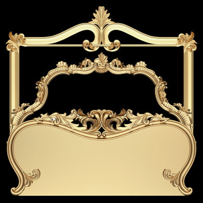 Carved Headboard Collection - 3D Model by KhaganFX