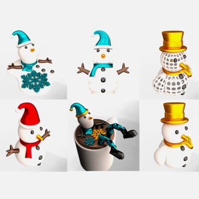Christmas Snowman 3D Printable Collection by KhaganFX