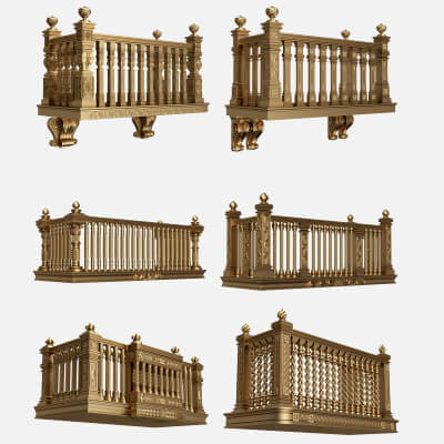 Classic Balcony Collection - 3D Model by KhaganFX
