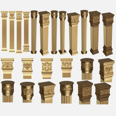 Collection of Columns 03 - 3D Model by KhaganFX