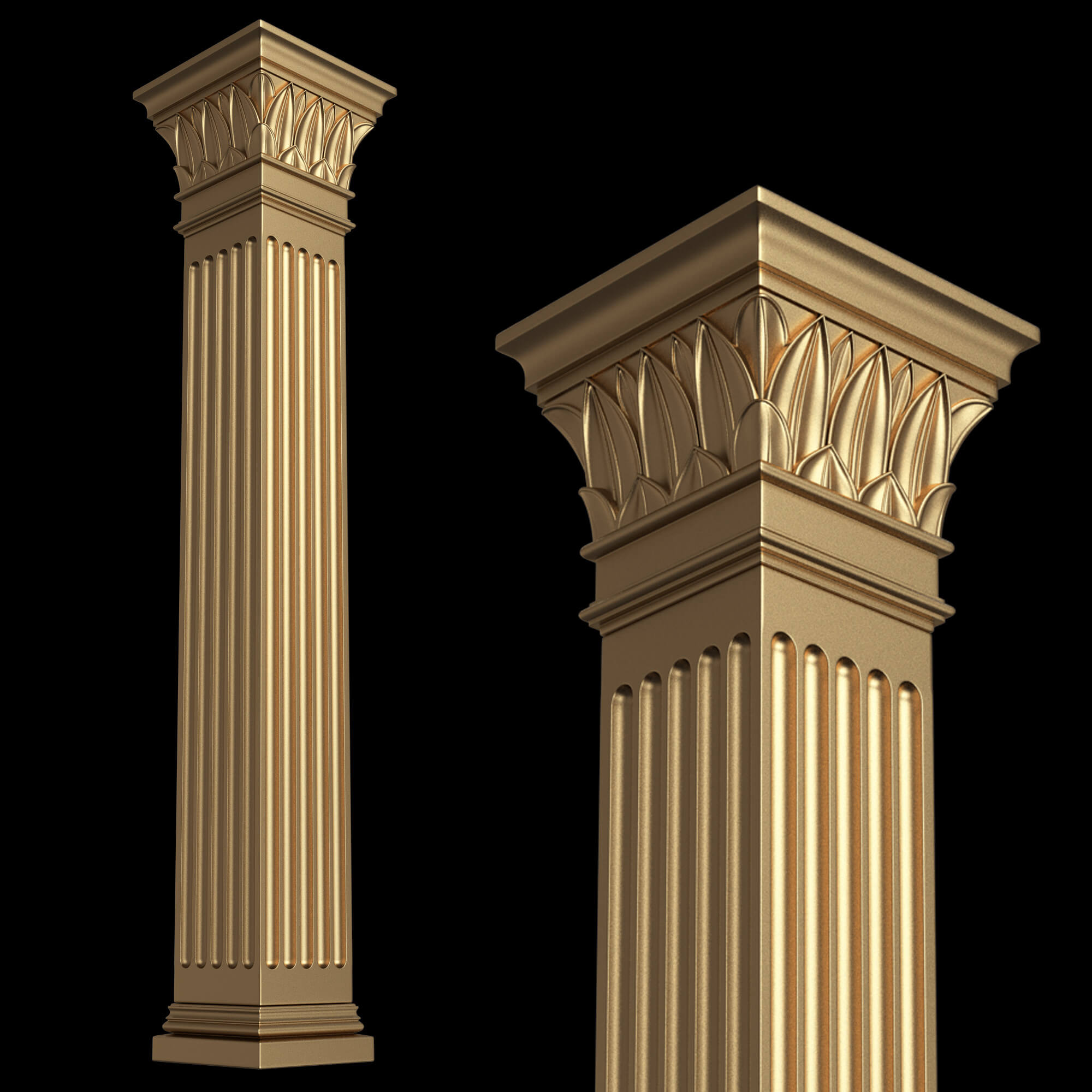 Column Capitals Collection 3D Model by KhaganFX