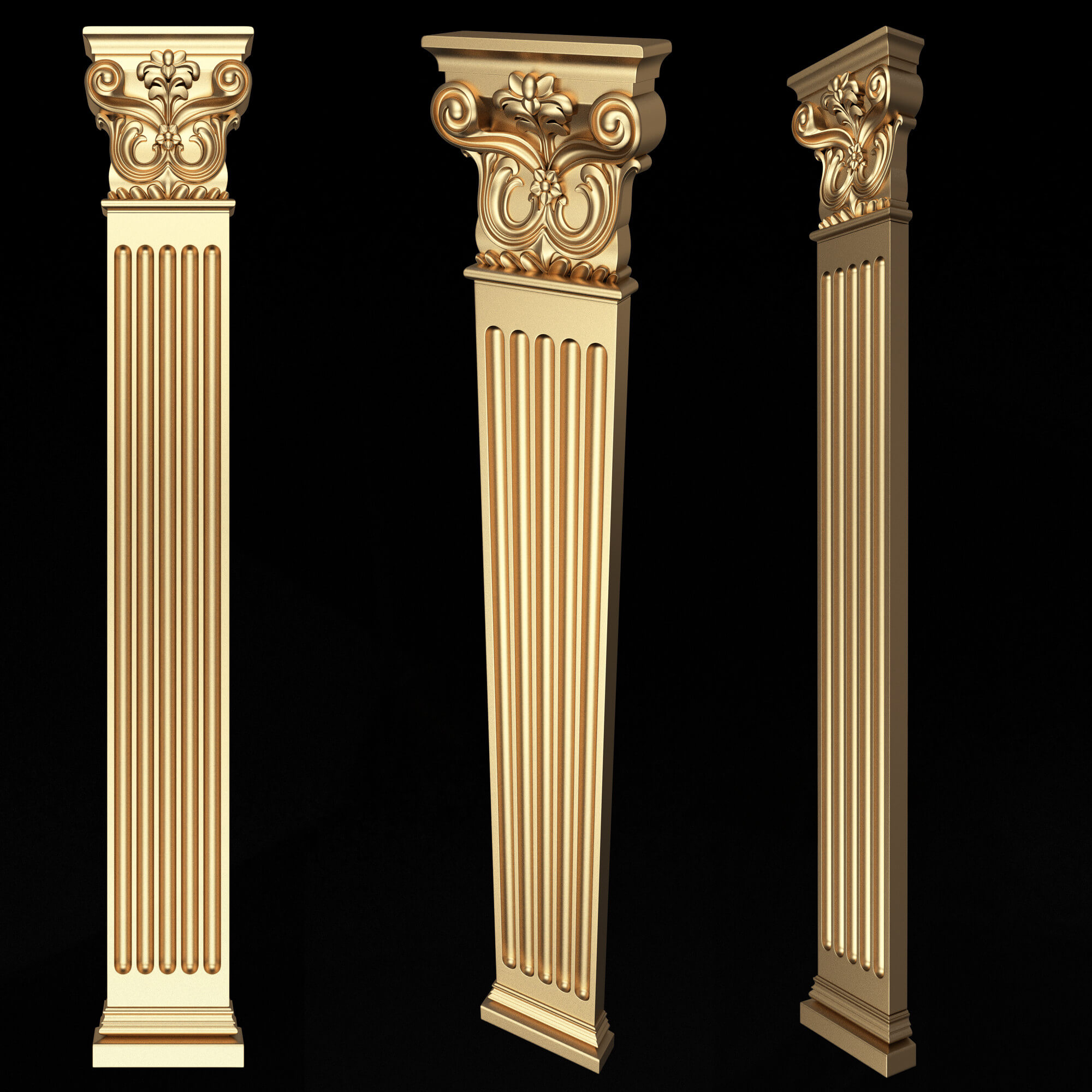 Column Capitals Collection 3D Model by KhaganFX