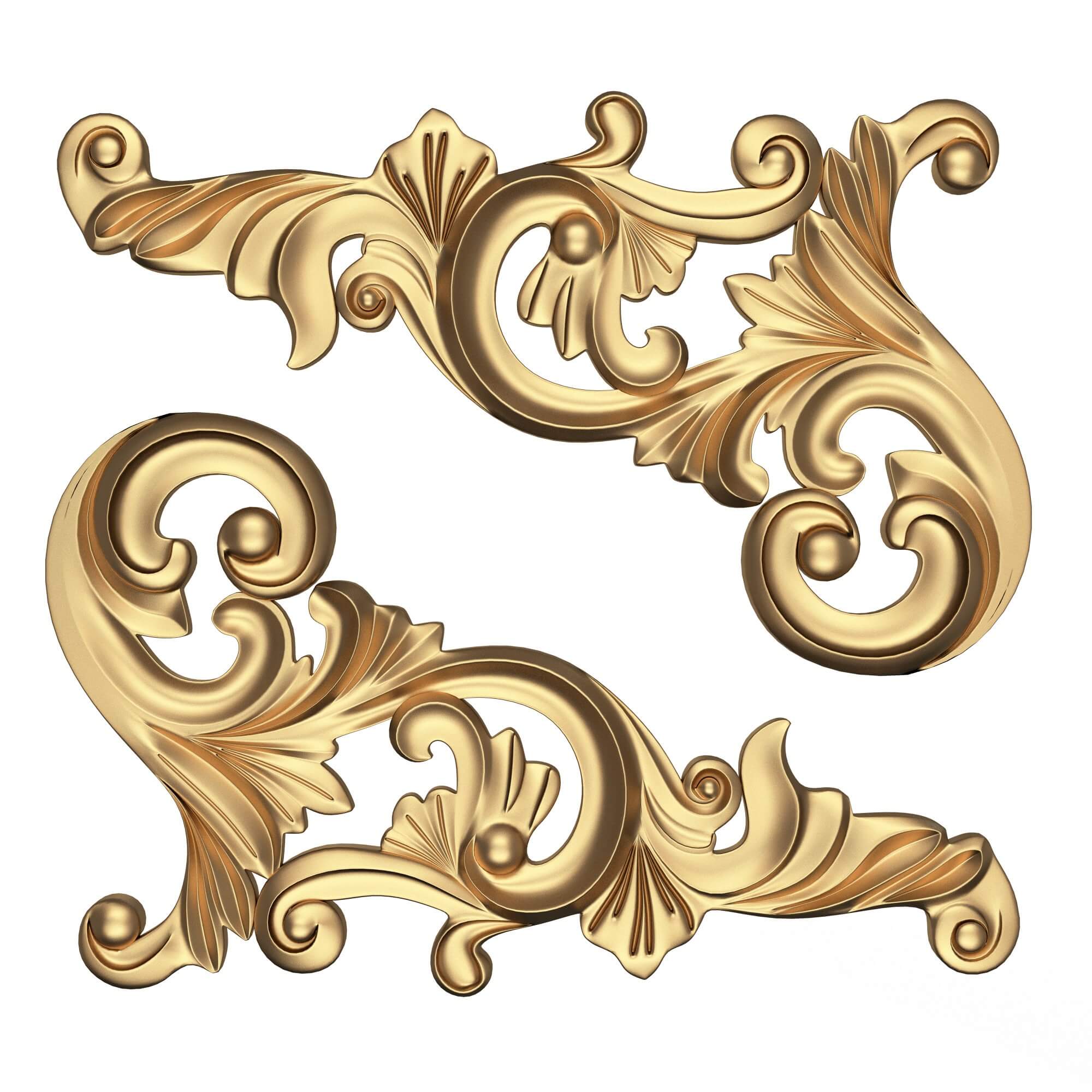 Corner Carved Plaster Molding Decoration 05 3D Model by KhaganFX