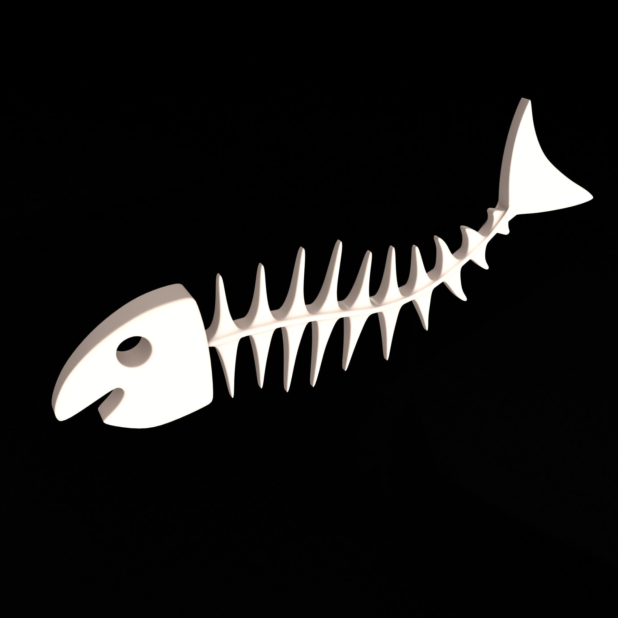 Fish Bone Cartoon 3D Model by KhaganFX