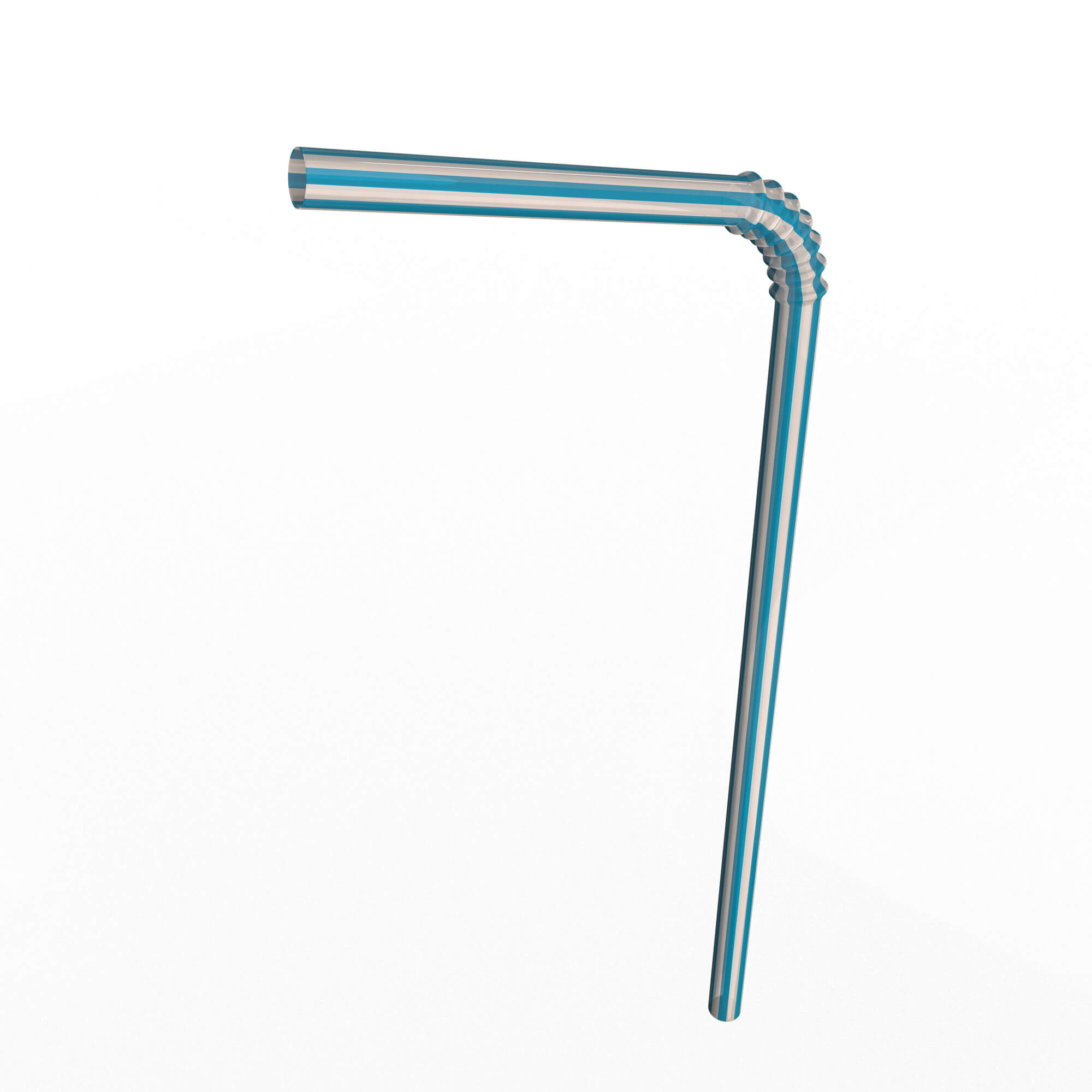 Flexible Plastic Straw Striped 3D Model by KhaganFX