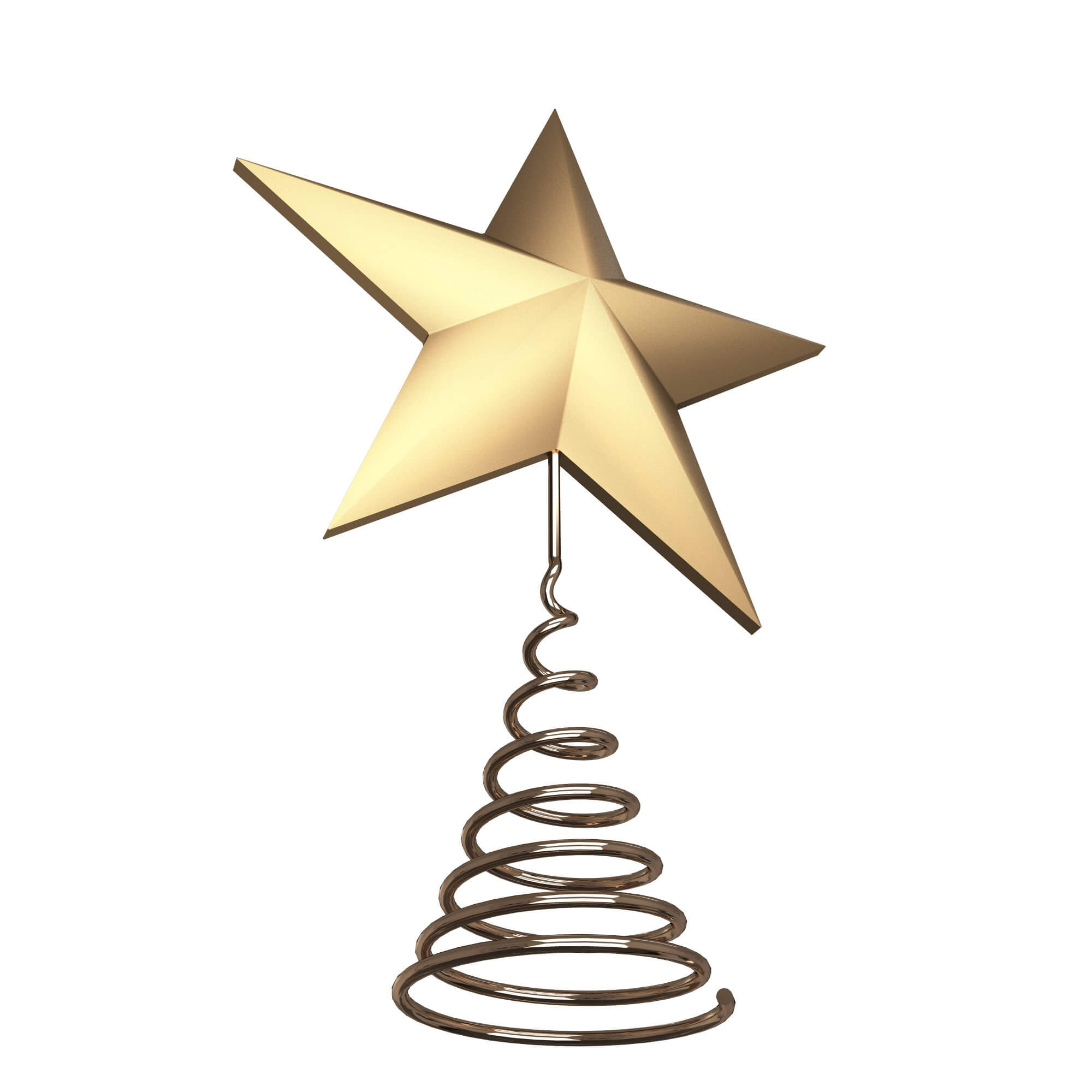 Gold Star Tree Topper 3D Model by KhaganFX